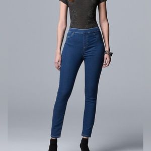 Vera Wang blue jean leggings size large